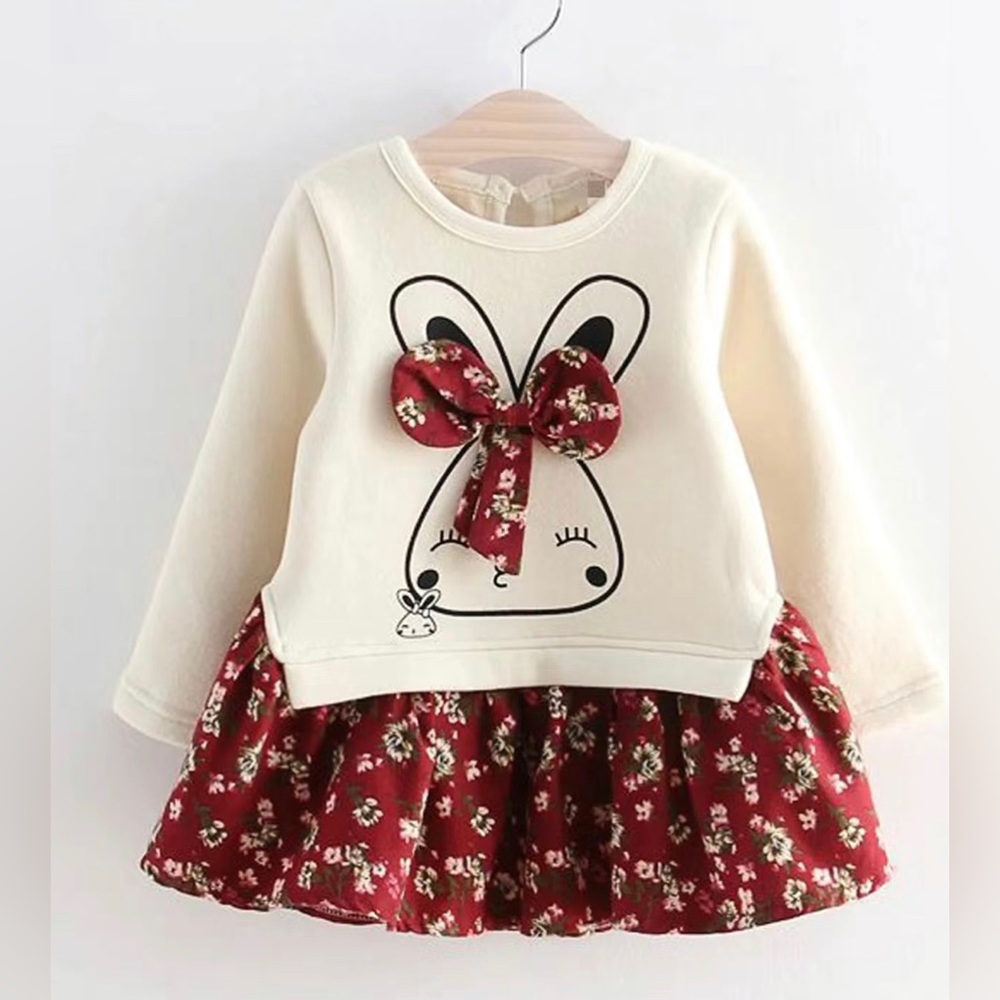 Cute Rabbit Floral Bow Dress! Super cute!